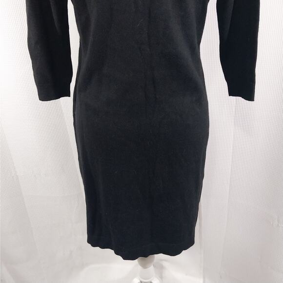NWOT! ANN TAYLOR PETITE! LUXE BLACK & BLACK/SILVER RHINESTONE KNIT DRESS! SZ MP - Picture 8 of 11